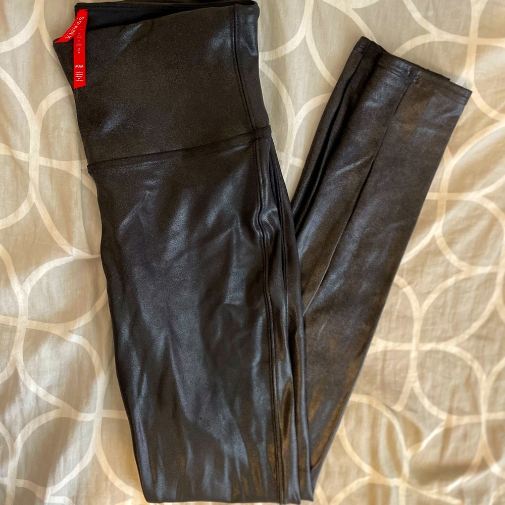 Spanx Faux Leather Leggings Size M